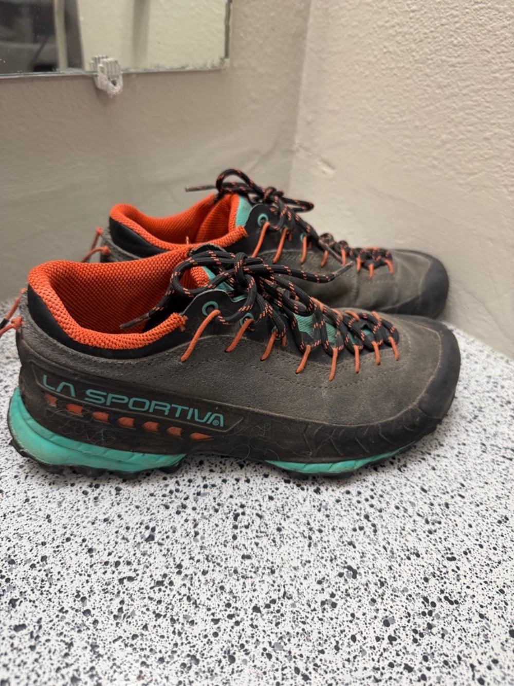 La Sportiva Women's Gray Teal Orange Trail Sneakers